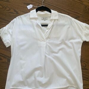 Madewell Ivory Collared Blouse